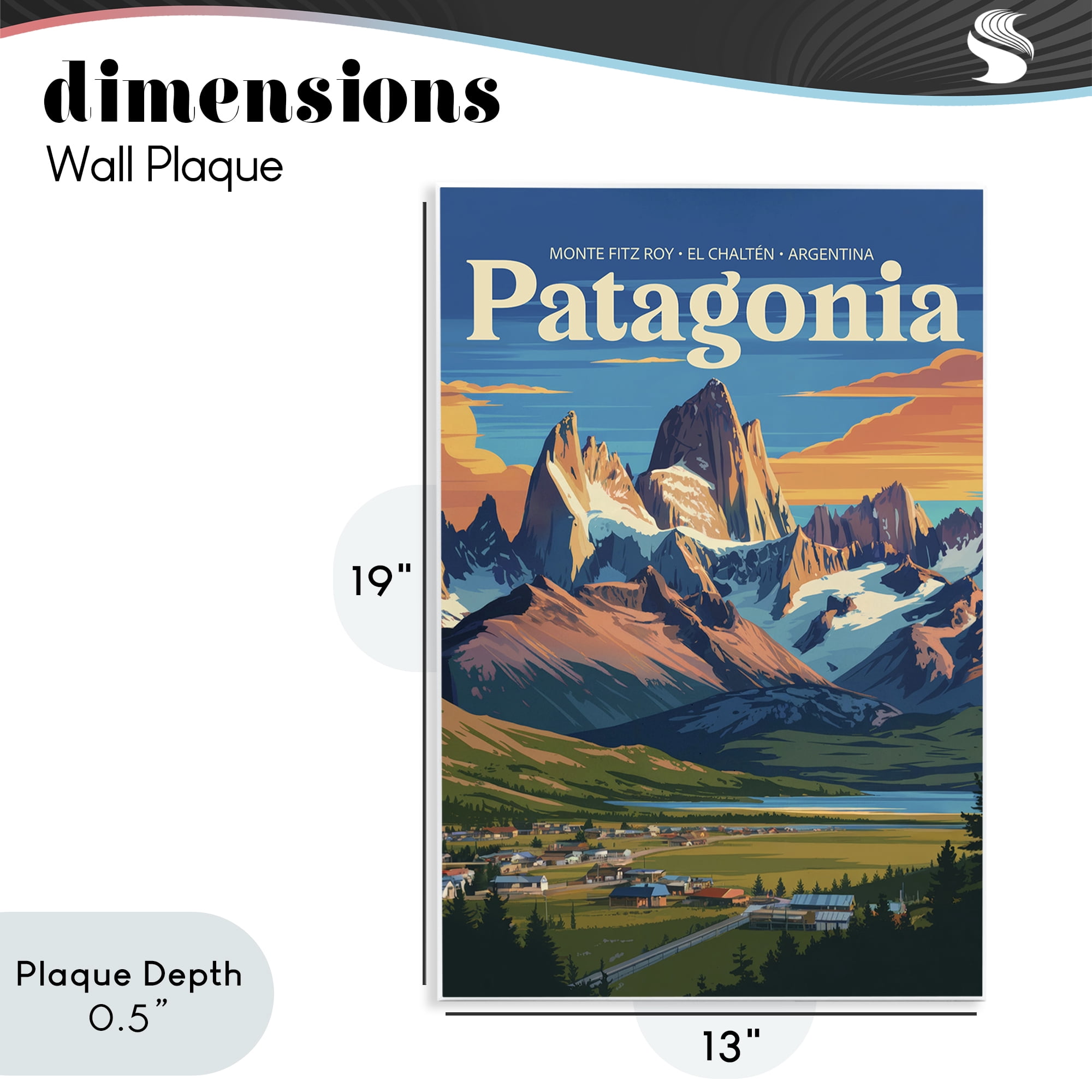 Stupell Industries Patagonia Valley Landscape Wall Plaque Art, design by Andreas Magnusson