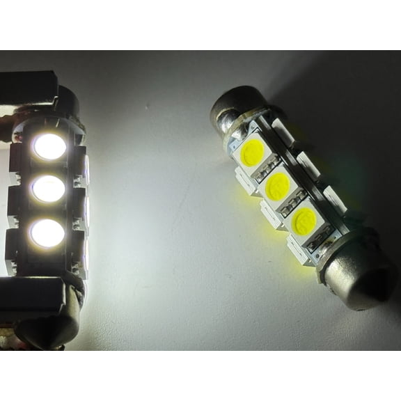 Rebaydo 2pcs 42mm Festoon LED Bulb 12x 5050 SMD 12V DC 1-3/4 Inches (Color:White 5000K-6000K;)
