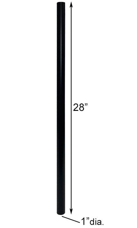 Erva Tubular Steel Pole Section, Black, 28"
