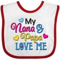 thumbnail image 3 of Inktastic My Nana and Papa Love Me with Hearts Boys or Girls Baby Bib, 3 of 4