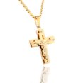 thumbnail image 6 of Multilayer Cross Christ Jesus Pendant Necklace 14K Yellow Gold Link Box Chain Men Gold Color Crucifix Jewelry Gift, 6 of 7