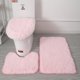 thumbnail image 1 of Alfombrilla de baño para inodoro, alfombrilla antideslizante de PVC para bañera, alfombra de lana de seda de tres piezas, 1 of 6