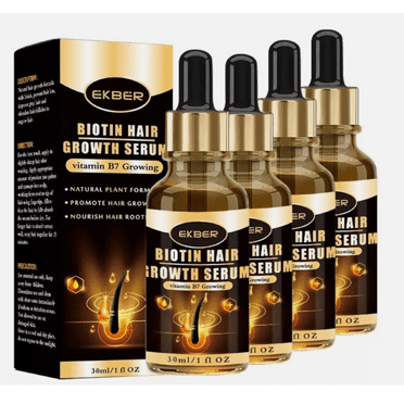Biotin Hair Growth Serum. Vitamin B7 Growing Hair Oil, For Shine & Long Hairs ( Pack of 4 )