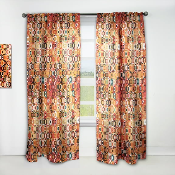 Designart 'Disco Style Pattern With Circles and Dots' Modern & Contemporary Curtain Panel
