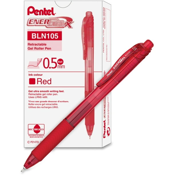 Pentel EnerGel X BCA Retractable Gel Pens Fine Point Type 0.5 mm