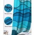thumbnail image 6 of Coastal Blue Wave Blackout Curtains for Bedroom - 84 Inch Long Light Blocking 2 Panels Set, Summer Ocean Beach Modern Sea Gradient Thermal Insulated Living Room Drapes Grommet Window Curtains 52"x84", 6 of 8