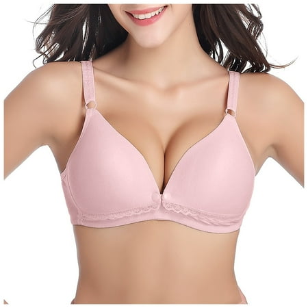 OJSFQUFP Nursing Bras for Breastfeeding Seamless V Neck Maternity Bra Women Pregnancy Breastfeeding Bra Cotton Comfortable Gathering Maternity Moms Special Bra Pink 38