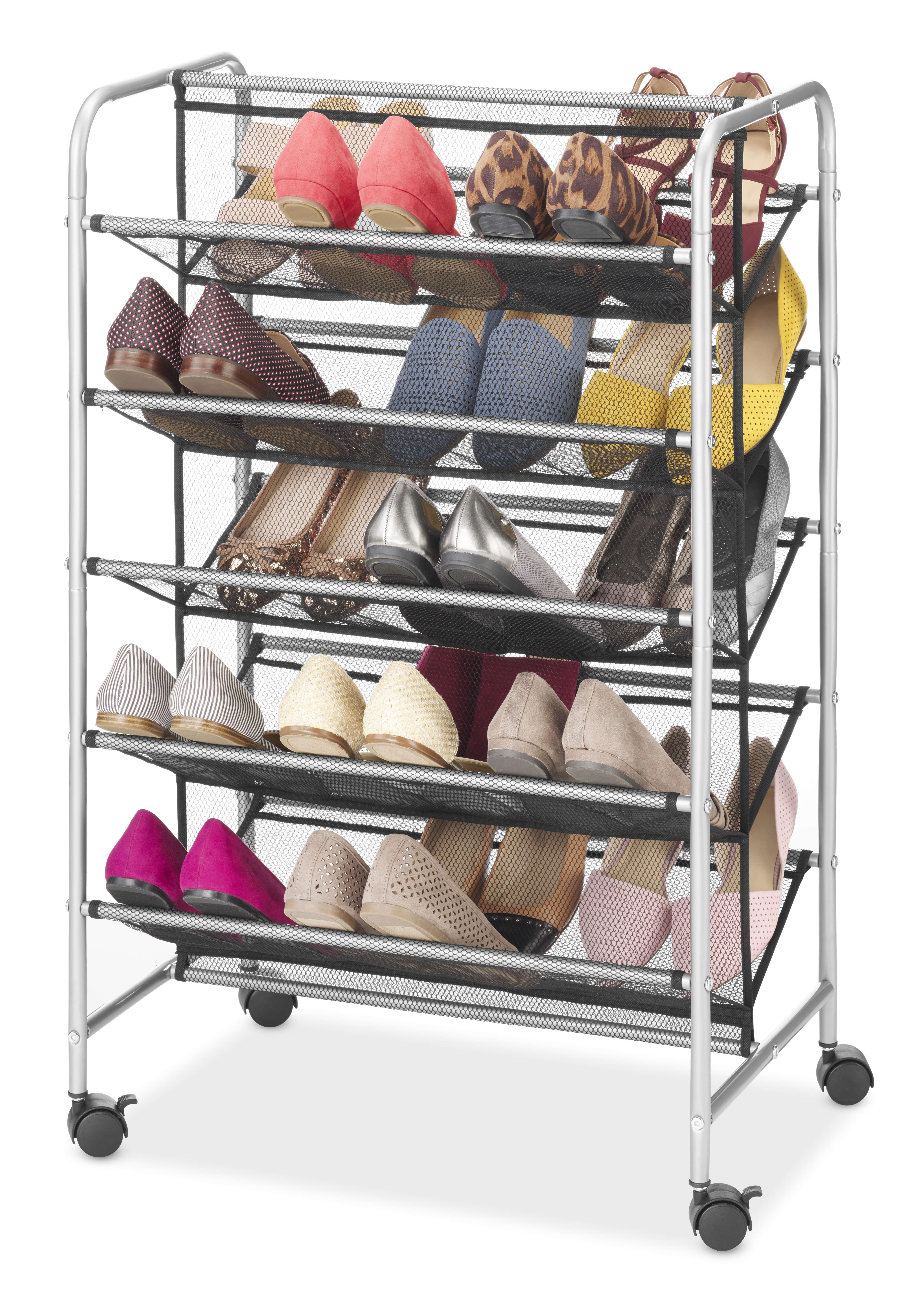 Mainstays 5-Tier Black Metal Mesh Shoe Rack, 30-Pair Capacity photo 7