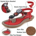 thumbnail image 4 of SWQZVT Women Flat Sandals Bohomian Sandals for Woman Trendy Summer Casual Thong Beach Sandals Red Fashion Shoe 6, 4 of 7