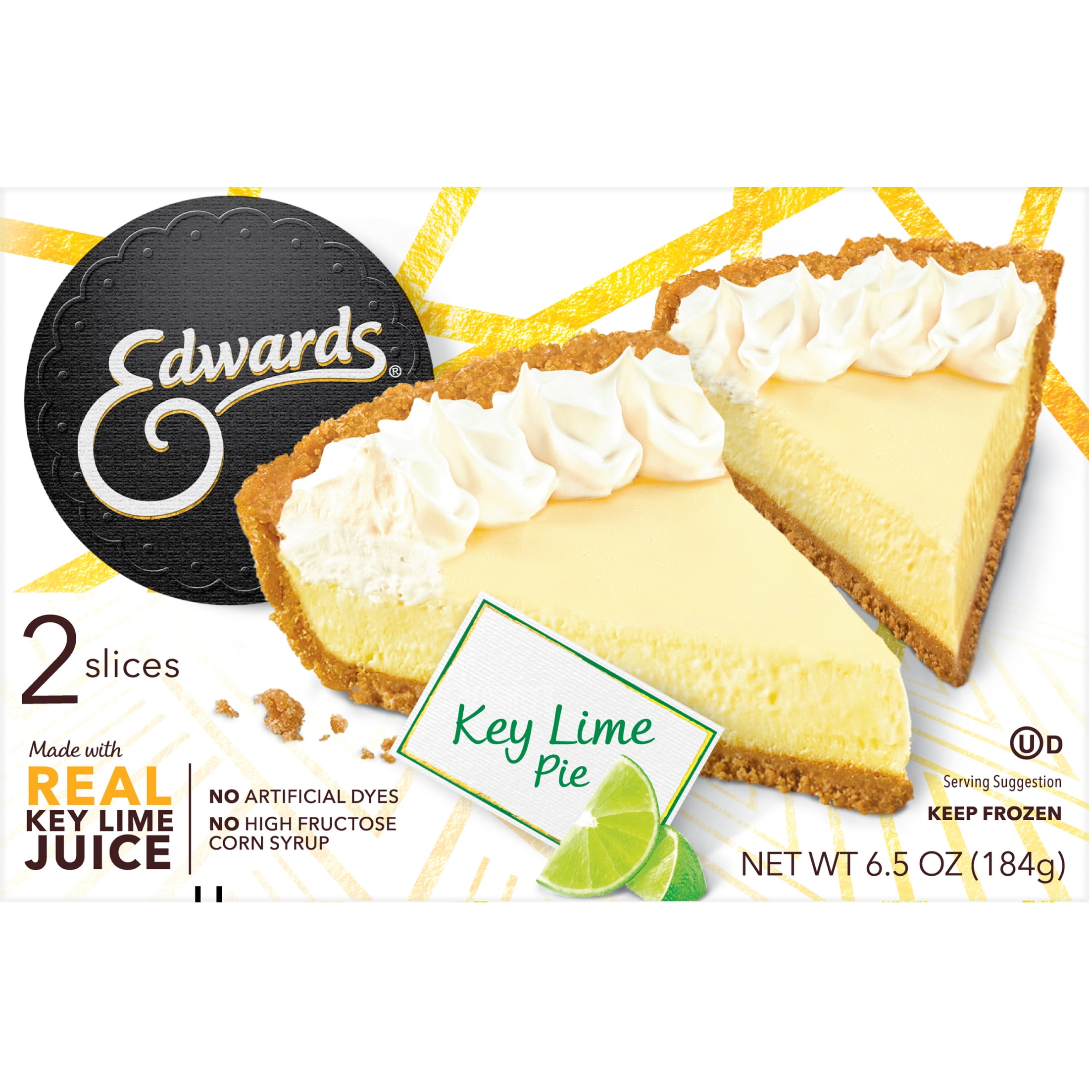 Edwards Singles Desserts Frozen Key Lime Pie Slices, 6.5 oz 2 Pack