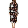 thumbnail image 2 of Xoenoiee Christmas Snowman Cookies Candy Print Zipper Robes for Women Xmas Long Bathrobes Lightweight Full Length Housecoat with Pockets Nightgown, Size S, 2 of 7