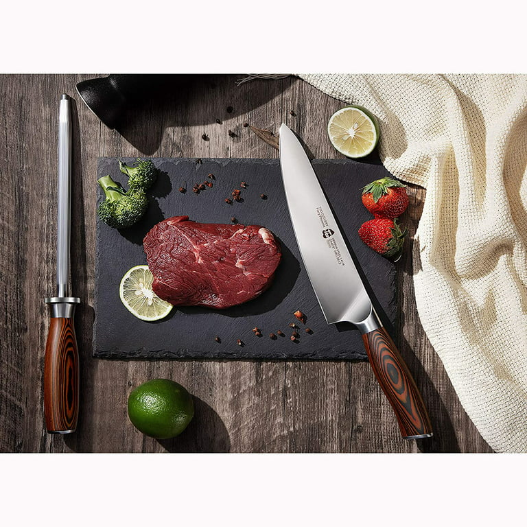 TUO Cleaver Kitchen Chopping Knife, Stainless Steel, 6 inch - Fiery Phoenix  Series