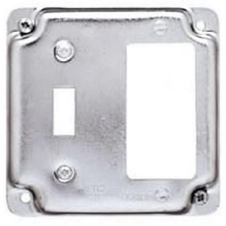 - 814C Square Single Toggle & Ground Fault Interrupter Box Cover - 4 in.
