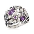 thumbnail image 4 of Ross-Simons 1.50 ct. t.w. Amethyst Openwork Flower Ring in Sterling Silver, Women's, Adult, 4 of 5