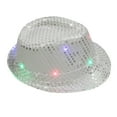 thumbnail image 1 of Aocisk Casquette de Baseball Unisexe à Paillettes Illuminée avec Lumière Dynamique Danse pour Fêtes Événements Blanc Taille Unique, 1 of 1