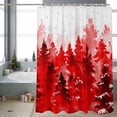 thumbnail image 2 of Shower Curtain 36"W x 72"L Winter Snowflake Red Pine Trees Fabric Shower Curtains Set with Hooks Water Repellent Bathroom Curtains Machine Washable Bathroom Accessories, 2 of 7