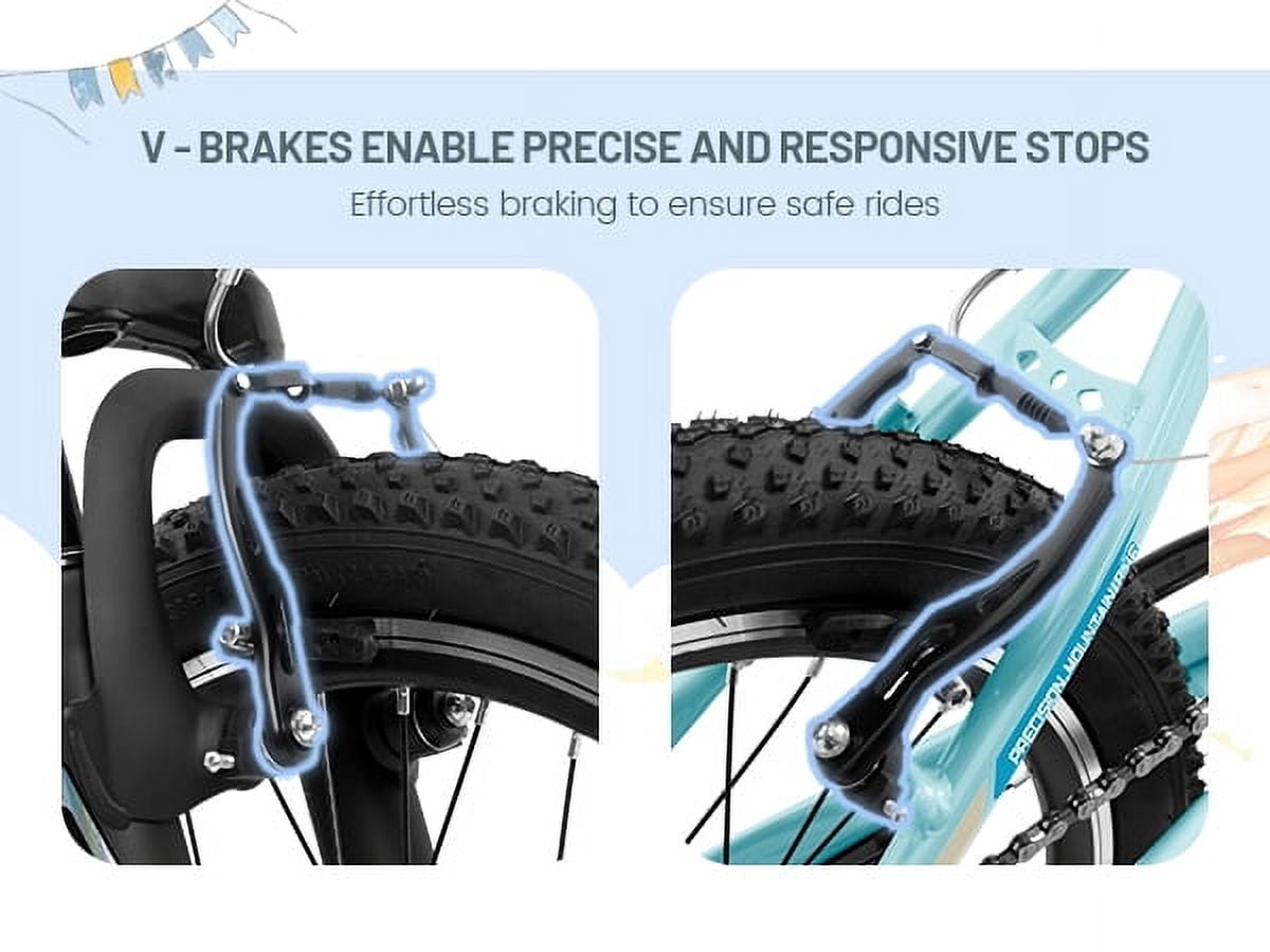 Ambifirner 20"  Mountain Bike with 21-Speed & Shock Absorber | Carbon Steel Frame, V-Brakes & Alloy Wheels (Blue)