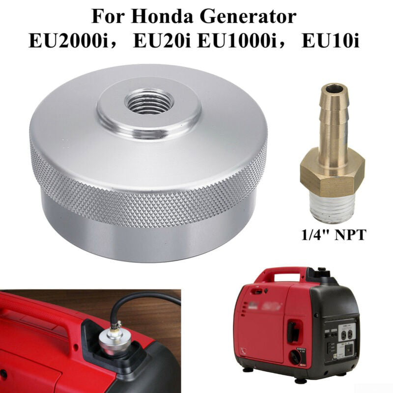 Silver Extended Run Gas Cap Adapter With Brass Hose For Honda EU2000i EU20i New 