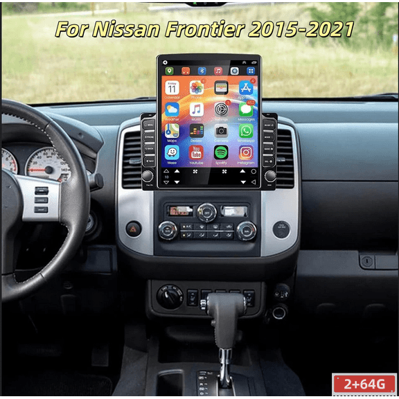 2 64G 9.7in Double Din Car Stereo Radio for Nissan Frontier 2015-2021 - with Carplay and Android Auto GPS Navigation, Backup Camera, Bluetooth, WiFi, FM/RDS SWC Mirror Link
