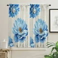 thumbnail image 3 of Retro Peony Blue Flower Small Curtain Rod Pocket Short Curtains Half Drapes Partition Cabinet Door Window Curtains Home Decor, 3 of 6