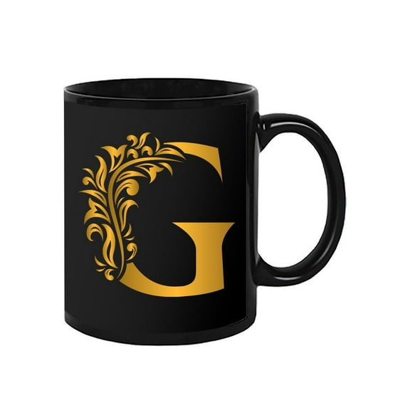 Golden Elegant Letter G Design Mug Unisex's -Image by Shutterstock