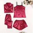 thumbnail image 4 of Conjunto de pijama de cuatro piezas fino de moda para mujer, estilo honda, universal para las cuatro estaciones, 4 of 6