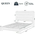 thumbnail image 2 of Allewie Queen Size Platform Bed Frame with Fabric Upholstered Headboard, Navy Blue, 2 of 7