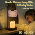 thumbnail image 2 of Candle Warmer Lamp with Timer, Lavender Flower Soft Purple Non-slip Wireless Remote Control Wax Melts Warmer with 4 Bulbs for Home Office Dorm, Birthday Gifts for Women, 2 of 7