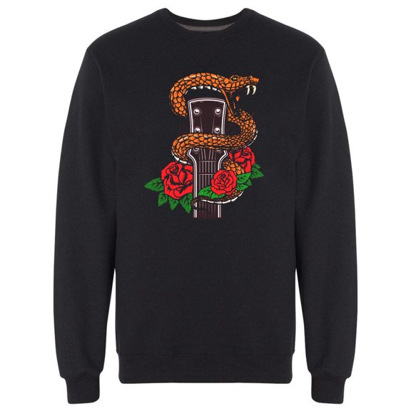 Snake & Rose Guitar Sweatshirt Men -Image by Shutterstock, Male Medium