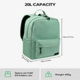 thumbnail image 5 of WATERFLY Unisex Student 20L Small Durable Travel Hiking Nylon Backpacks Daypack,Green, 5 of 7
