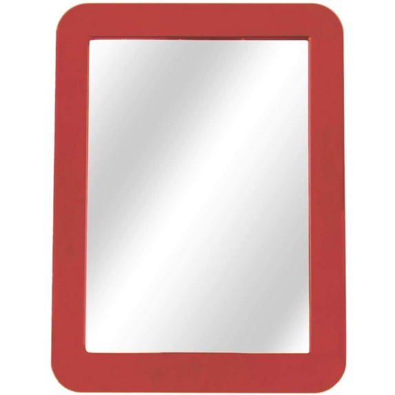 Sancty 1 Pack Strong Sticky Magnetic Wall Mirror 5” x 7” For Ideal School Gym Locker Door - Red