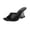 Black, variant on Women's Square Open Toe Solid Color Satin Mule Slide Heeled Sandals Transparent Wedge Heel Fashion Slip On Sandals Black,40
