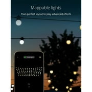 Twinkly–App-Controlled LED Bulb Lights String w/20 AWW(Warm White to Cool White) LEDs. 32.8ft. Black Cable. Indoor & Outdoor Smart Lighting Decoration