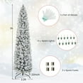 thumbnail image 4 of Costway 7 FT Pre-Lit Slim Christmas Tree Flocked Decoration with Pine Needles & Lights, 4 of 10