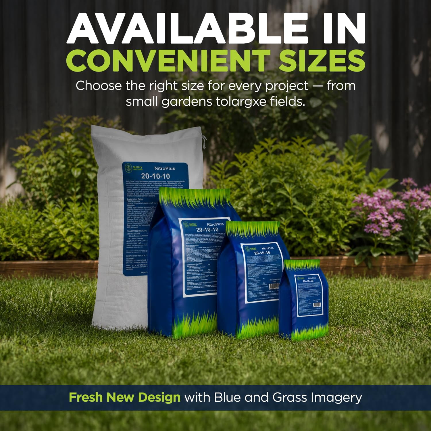 Supply Solutions NitroPlus 20-10-10 Fertilizer for Lawns and Gardens, All Purpose Lawn Fertilizer and Garden Fertilizer, Outdoor Plant Food with Nitrogen Phosphate and Potash Blend (25 Pounds)
