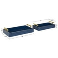 thumbnail image 2 of Kate and Laurel Lipton Modern Tray Set, Set of 2, Navy Blue and Gold, Glam Decorative Trays for Storage and Display, 2 of 8