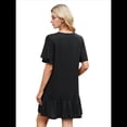 thumbnail image 2 of Vestido Negro de Cuello Redondo y Corta Talla S, 2 of 7