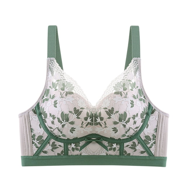 XZNGL Women Ethnic Style Comfortable Without Steel Rings Characteristic Pattern Magnetic Small Chest Collection Underwear Desire Sexy Bra