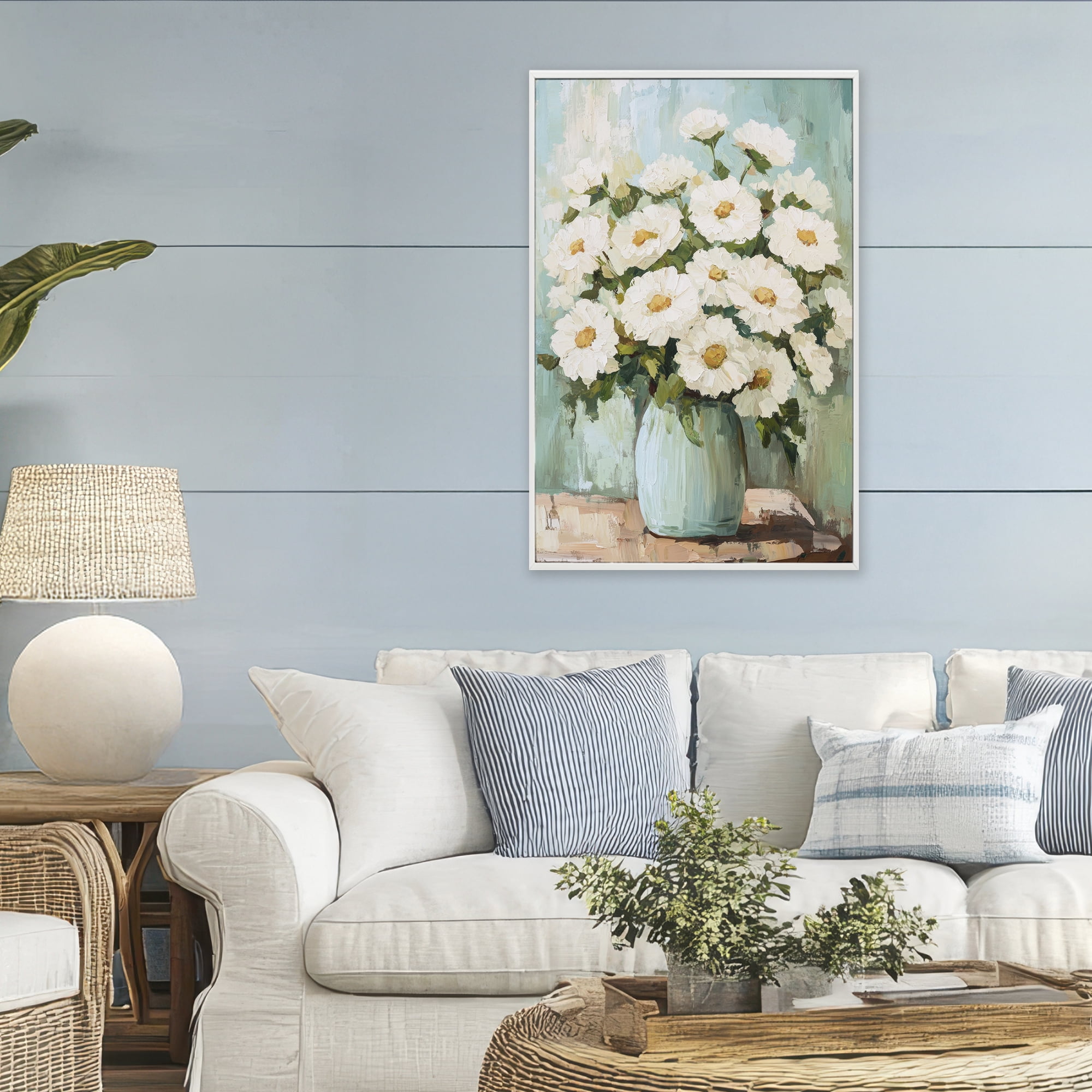 Stupell Industries Cozy Arrangement of White Blooms White Framed Giclee Art, design by Petal Prints Design