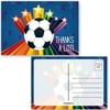 Colorful Soccer Ball Thank You Postcard - 4 x 6 Soccerball Postcards 40 Count Per Pack - B17129