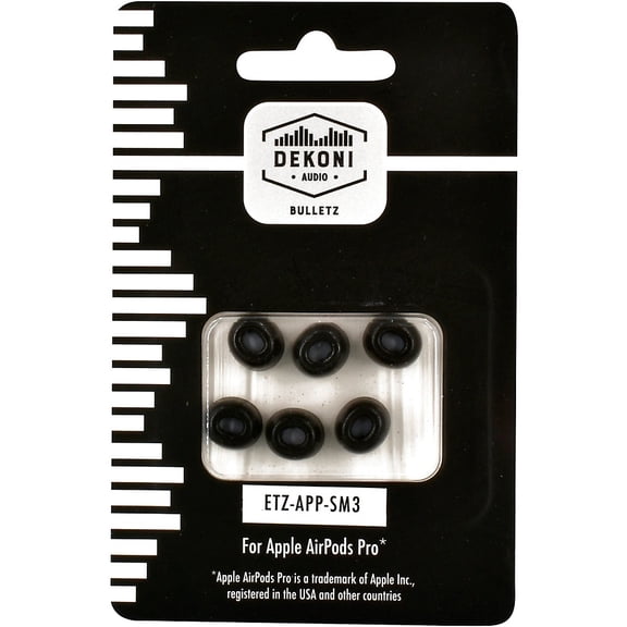 Dekoni Audio Premium Memory Foam Earphone Tips for the Apple Airpods Pro 3 Pack, Small