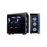 XPG BATTLECRUISER ATX Mid Tower Case | Black | Magnetic front panel and dust filler | 4MM Tempered Glass PC Case | Preinstalled 4x 120mm ARGB Fans