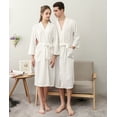 thumbnail image 2 of Women Waffle Knit Kimono Spa Robe Soft Cozy Breathable Lightweight Bathrobe with Side Pockets, 2 of 6