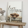 thumbnail image 5 of XUFX Live Like Someone Left the Gate Open Highland Cow Wall Art,Farm Cottagecore Animal Canvas Wall Art Decor for Home Living Room, Rustic Country Highland Cow Canvas Pictures 16x24inch Framed, 5 of 5