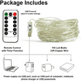 thumbnail image 2 of Amerteer 33 feet 100 Led Fairy Lights,USB with Remote Control Timer Waterproof Copper Wire Twinkle String Lights for Bedroom Indoor Outdoor Wedding Dorm Decor,Cold White, 2 of 6