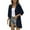 Dark Blue, variant on Women's Casual Three Quarter Sleeve Cardigan, Open Front Loose Fit Light Thin Design Ideal For Air Condition Room Loose Hem Brings Relaxed Comfortable Feeling Simple Solid Colo, Black L