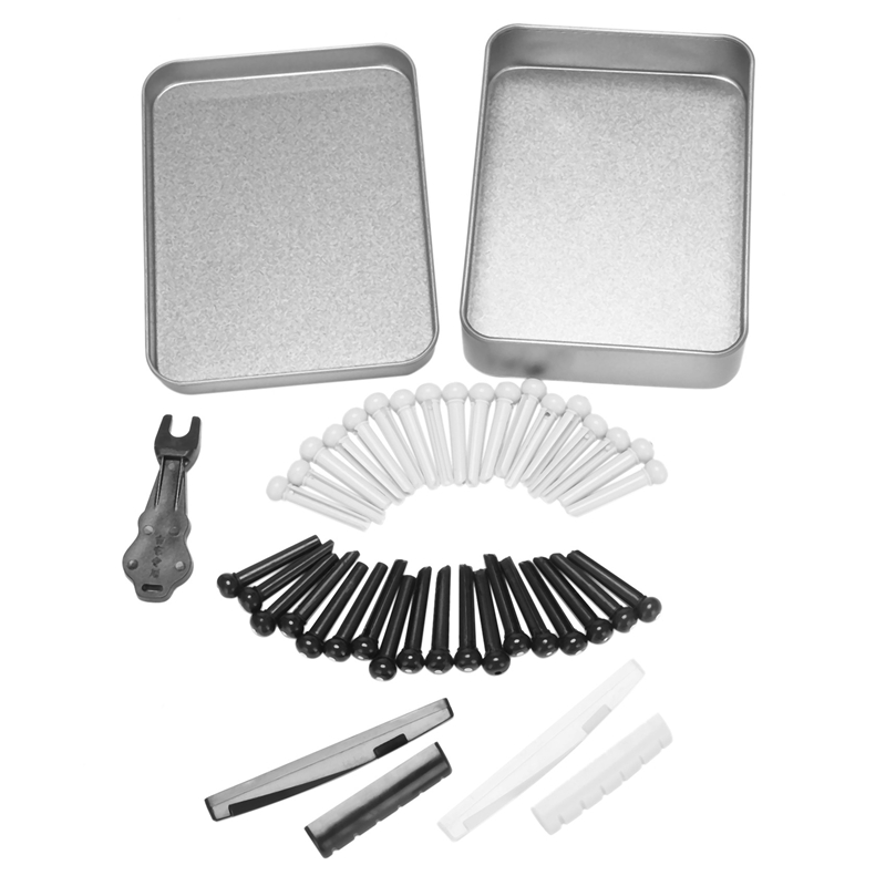 36PCS Acoustic Guitar Bridge Pins Pegs with 2 PCS Guitar Saddle Nut and