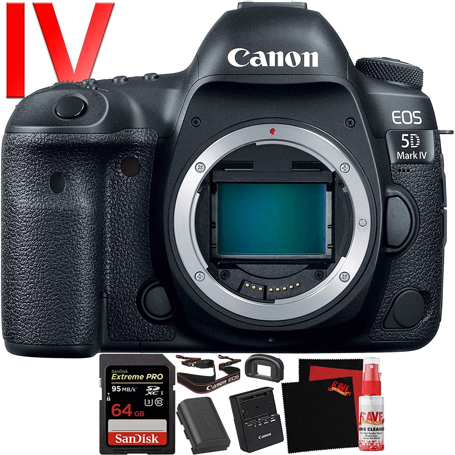 Canon EOS 5D Mark IV Full Frame Digital SLR Camera Body Bundle + 