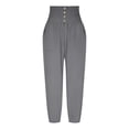 thumbnail image 5 of Xihbxyly Linen Pants for Women Womens Pants Cotton Linen Long Lounge Pants Drawstring Back Elastic Waist Pants Casual Trousers with Pockets, Dark Gray, S Under 1 Dollar Items Only #3, 5 of 6