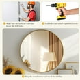 thumbnail image 4 of CONCETTA 30" Round Wall Mirror - Multi-Functional for Bathroom or Wall Hanging, Modern Gold Frame, Gift for Mother's Day, 4 of 9